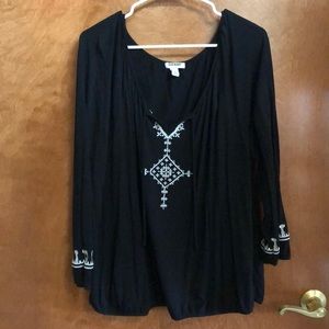Black 3/4 sleeve blouse